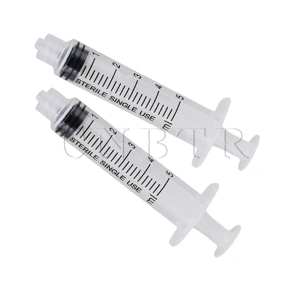 

CNBTR 10Pieces 5ML Screw Type Plastic Hand Push Dispensing Industrial Syringe