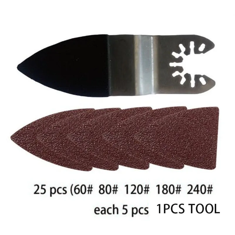 

25Pcs 60-240# Sanding Paper For Oscillating Multi-Tool With Finger Sanding Pad