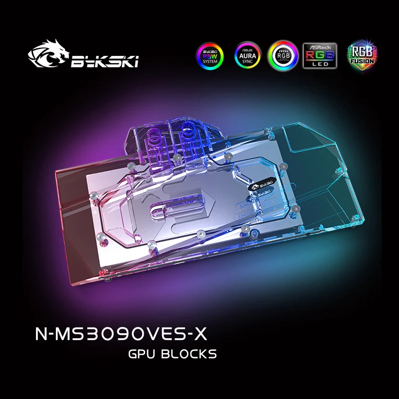 Bykski водный охладитель для MSI Geforce RTX 3080 3090 VENTUS 3X 10G OC полное покрытие водного блока
