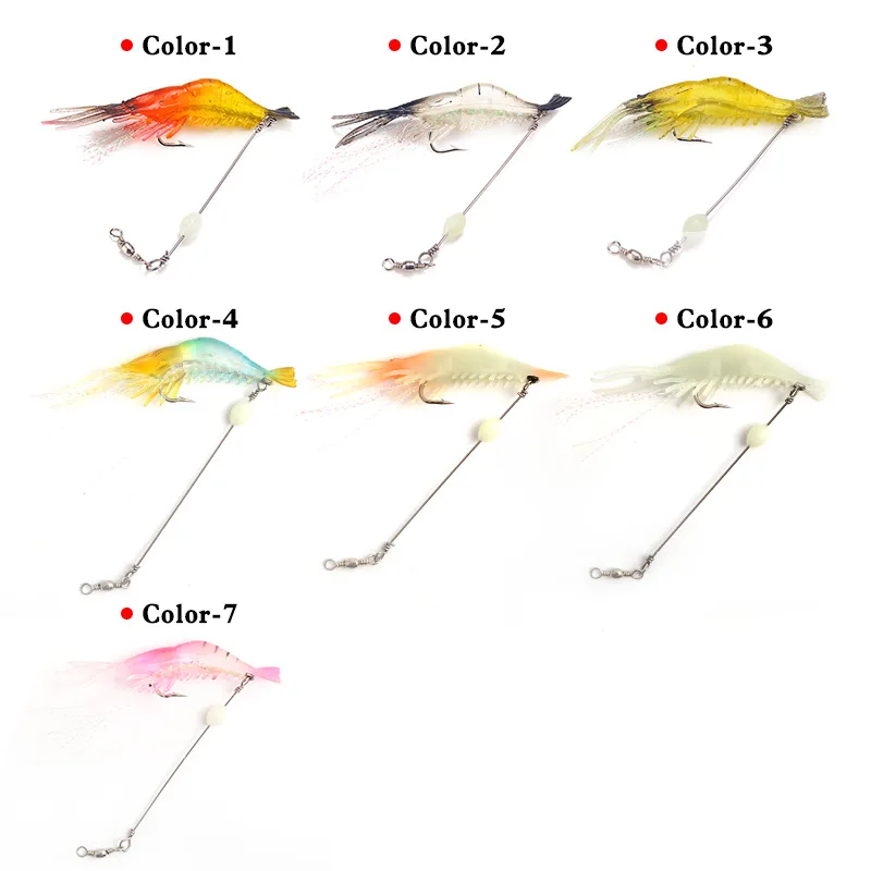 

1 Pcs 8cm 5g Quality Luminous Soft Fishing Lure Fake Shrimp Floating Shaped Lure Hook Bait Bionic Artificial Shrimp with Hook