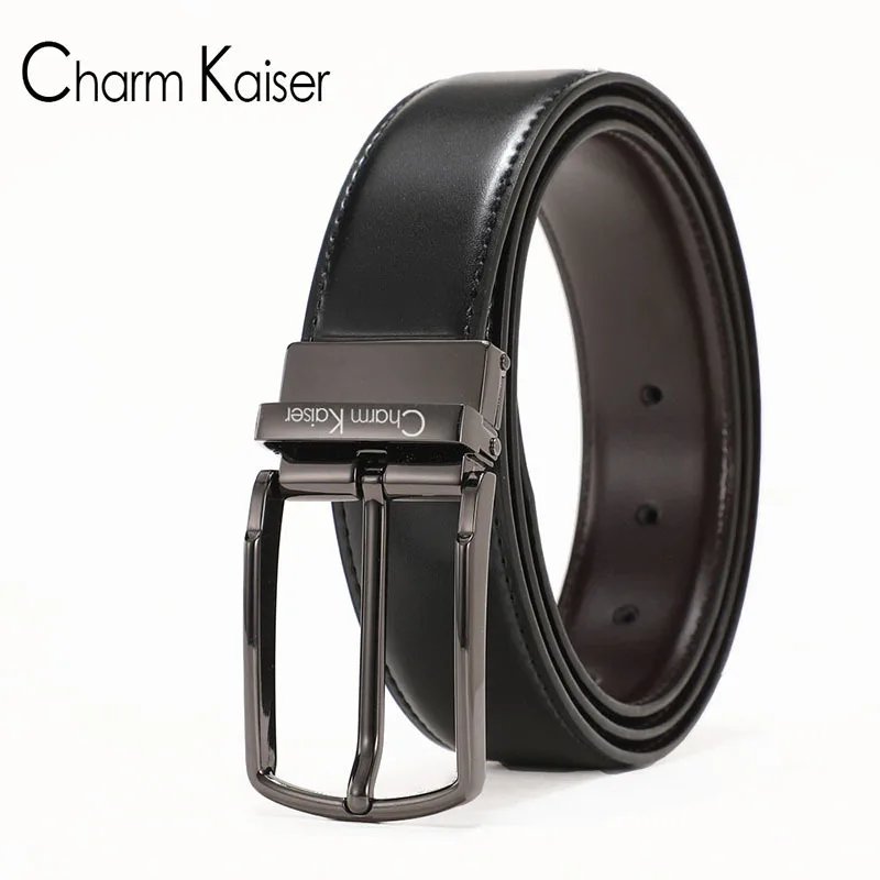 

CalacmKlelm rotary pin buckle double-sided leather belts young male leisure joker belt