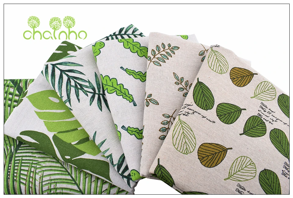 Chainho, серия Green Leaves, хлопковая льняная ткань с принтом для самостоятельного шитья и шитья дивана, скатерти, занавески, сумки, материал подушки
