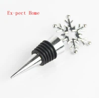 100pcs snowflake wine bottle stopper reusable drink bottle cover vacuum sealed plug in gift boxes wedding party favors