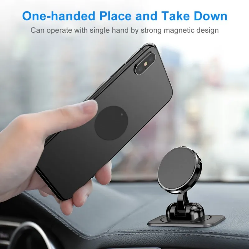Универсальный автомобильный держатель с поворотом на 360 градусов магнитный для