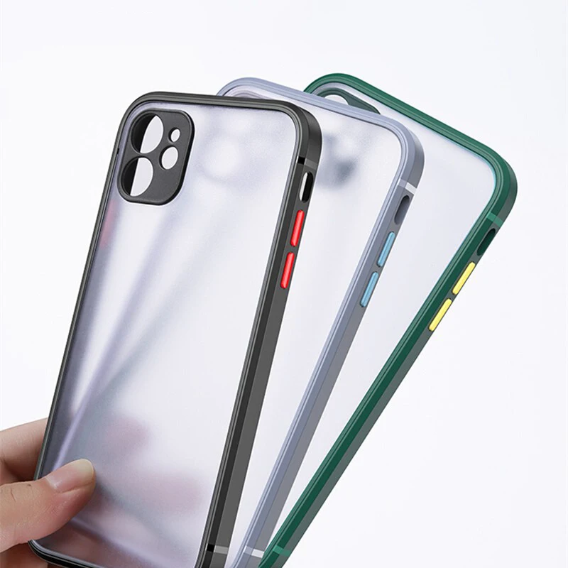 

Balsam Camera Protection Shockproof Phone Case iPhone 12 Mini 11 Pro Max XR XS MAX 8 7 6 6S Plus SE 2020 Translucent Matte Cover