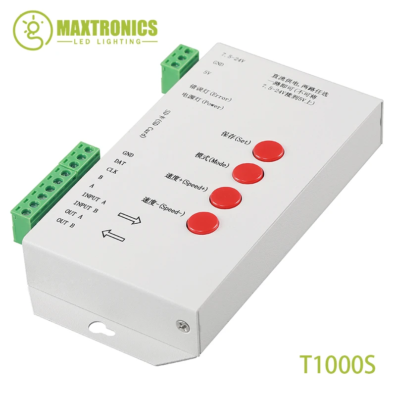 Лучшая цена T1000S SD-карта WS2801 WS2811 WS2812B LPD6803 светодиодный контроллер 2048 пикселей 5 ~ 24