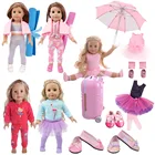Кукольная одежда с блестками, балетная обувь, Йога, спортивные костюмы для путешествий, аксессуары для 18-дюймовой американской и 43 см куклы-реборн для новорожденных девочек