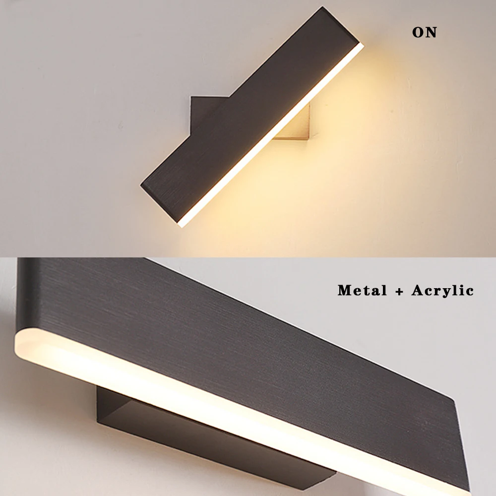 6W Modern LED Wall Lights for Bedroom bedside Rotated 360°Wall lamp minimalist creative stair aisle living room AC85-265V Gold | Лампы и