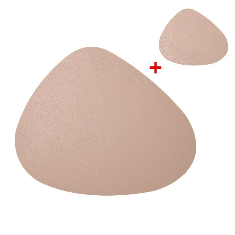 Milk tea color Коврик для столовых приборов коврик из искусственной кожи водонепроницаемый Теплоизоляционный нескользящий мягкий черный коричневый моющийся подстилка - Цвет: Milk tea color