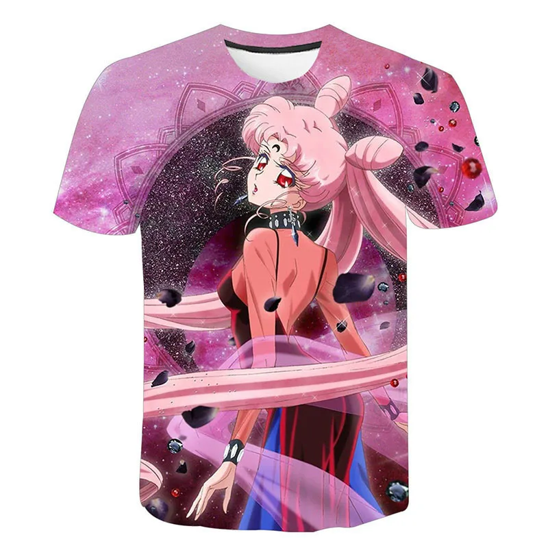 Футболка с японским мультяшным 3D принтом детская одежда любимая летняя футболка