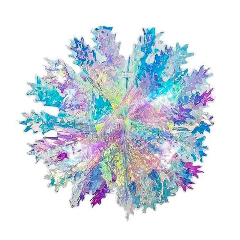 

New Year Neon Film Pendant Party Wedding Decoration Decoration Ball Christmas Window Snowflake Charm For Home Q5O4