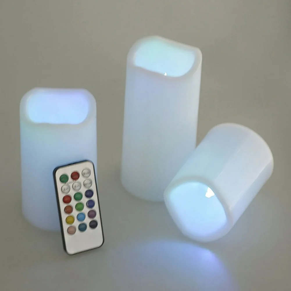 3 шт./компл. меняющийся цвет светодиодный светильник свечи пульт дистанционного