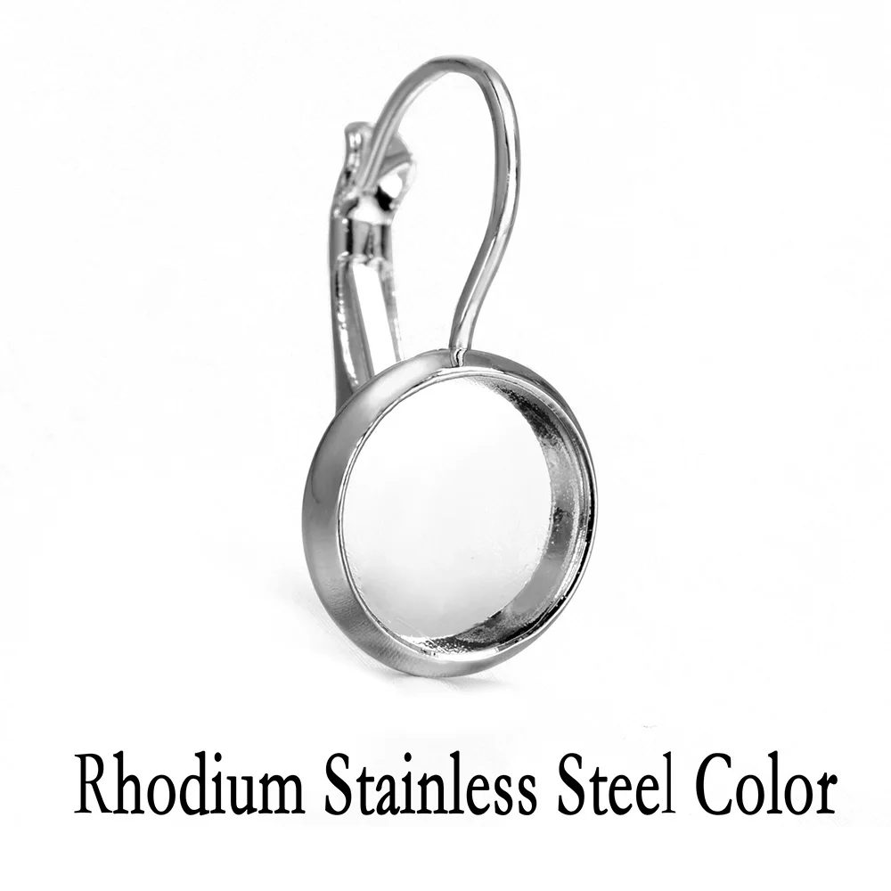 stainless steel 20 шт. подходит 12 мм Камея Стекло Кабошон ободок Французский рычаг нержавеющая сталь цвет пустой База серьги Назад для DIY ювелирных изделий - Цвет: stainless steel