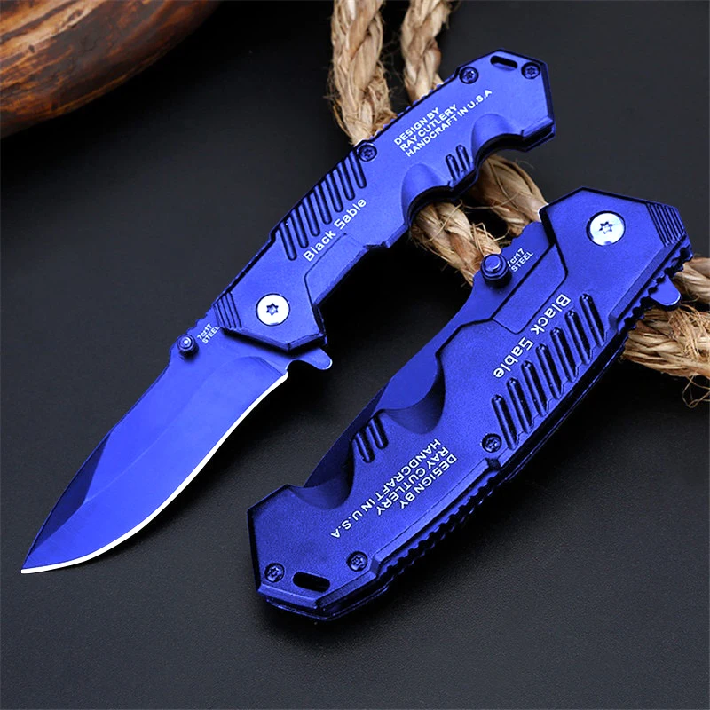

New Stainless Steel Folding Knife Tactical Survival Knife Hunting Camping Blade High Hardness Military Survival Knife Pocket