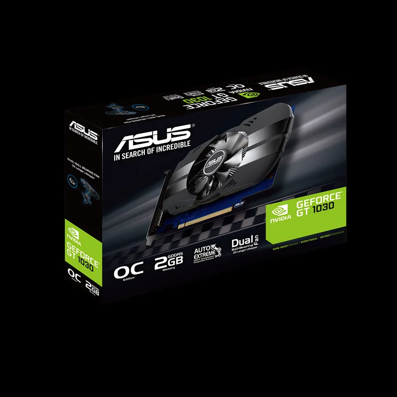 Видеокарта Asus PH-GT1030-O2G GeForce GT 1030 2 Гб Phoenix Fan OC Edition HDMI-совместимая с DVI | Компьютеры и