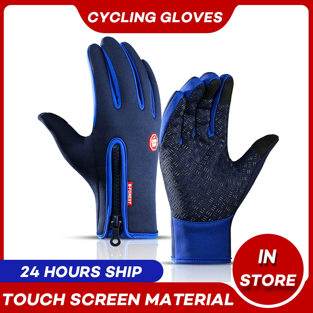 

New Winter Windproof Warmer Cycling Glove for Men Women Waterproof Long Finger Shockproof Sports Mtb Gloves luvas ciclismo