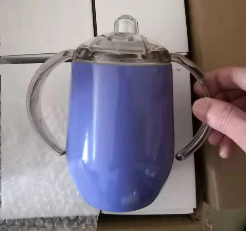 light purple Высокое качество, 12 унций, непроливающаяся чашка-непроливайка, Детская кружка, бутылочки-пустышки, бутылочки-термосы, стакан, Прямая поставка и поддержка на заказ - Цвет: light purple