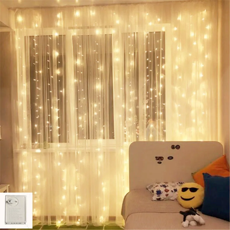 Memory 3*2.5M 240LED Curtain Icicle String Lights Fairy Garland Wedding Party Holiday lighting Window Home Decorative Light
