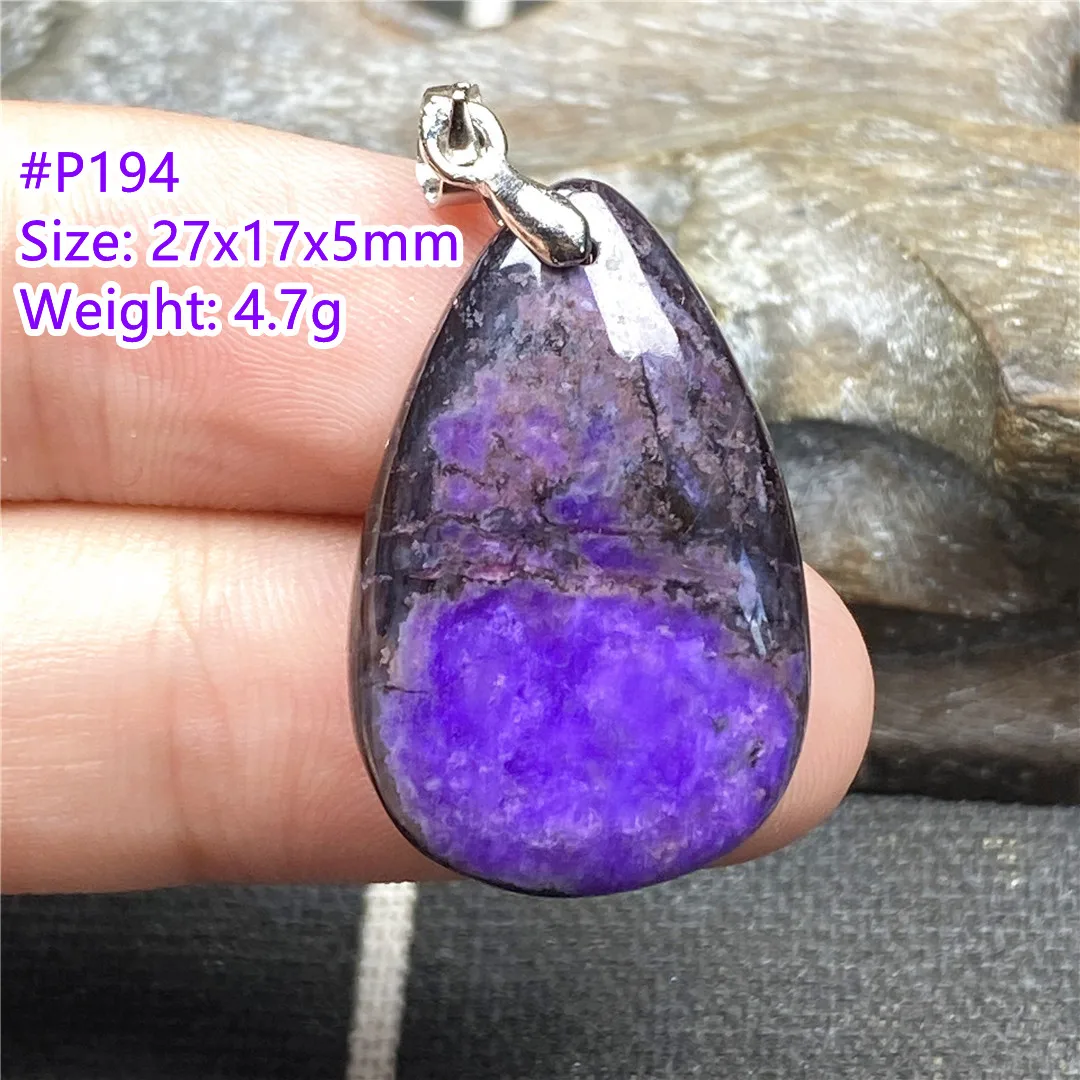 

Top Natural Royal Purple Sugilite Pendant Jewelry For Women Man 27x17x5mm Beads Healing Crystal Silver Anticancer Stone AAAAA