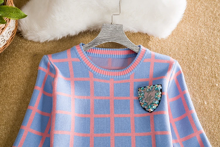 Новинка 2019 вязаный свитер с длинным рукавом юбка костюмы для женщин милый