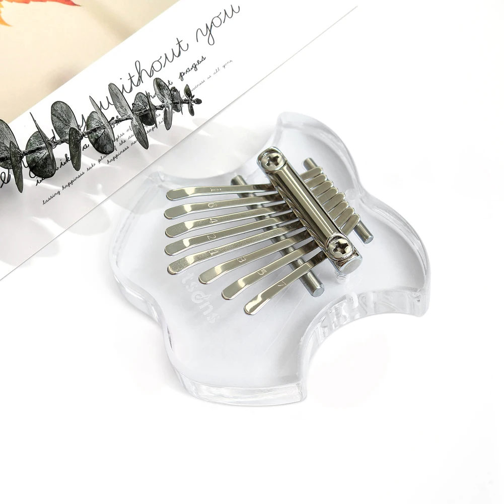 

8 Keys Kalimba Crystal Thumb Finger Piano Portable Music Elements Music Instrument Lightweight for Beginner Kid Gift