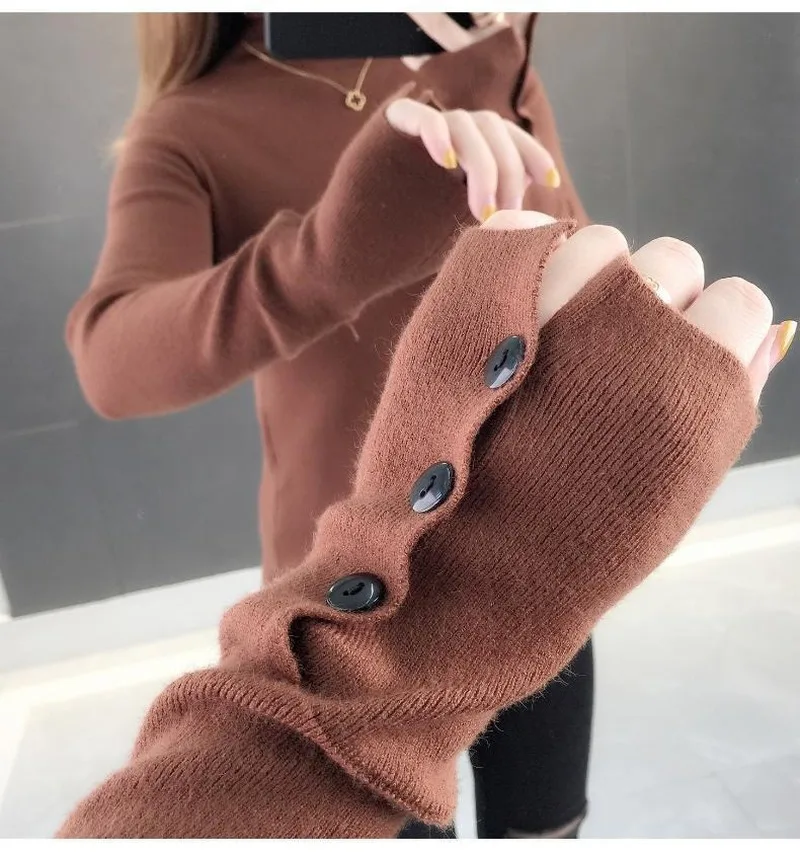 

2020 Autumn Winter Thick Sweater Women Knitted Ribbed Pullover Sweater Long Sleeve Turtleneck Slim Jumper Soft Warm Pull Femme