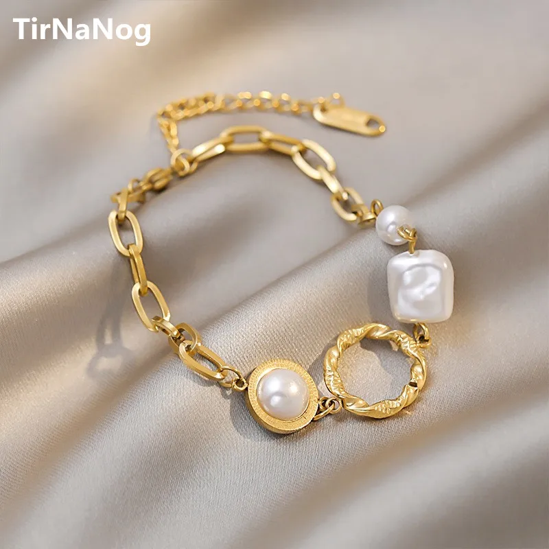 

Han Edition Baroque Pearls Irregular Pearl Bracelet Chain Bracelet With Brief Female Jewelry Gifts