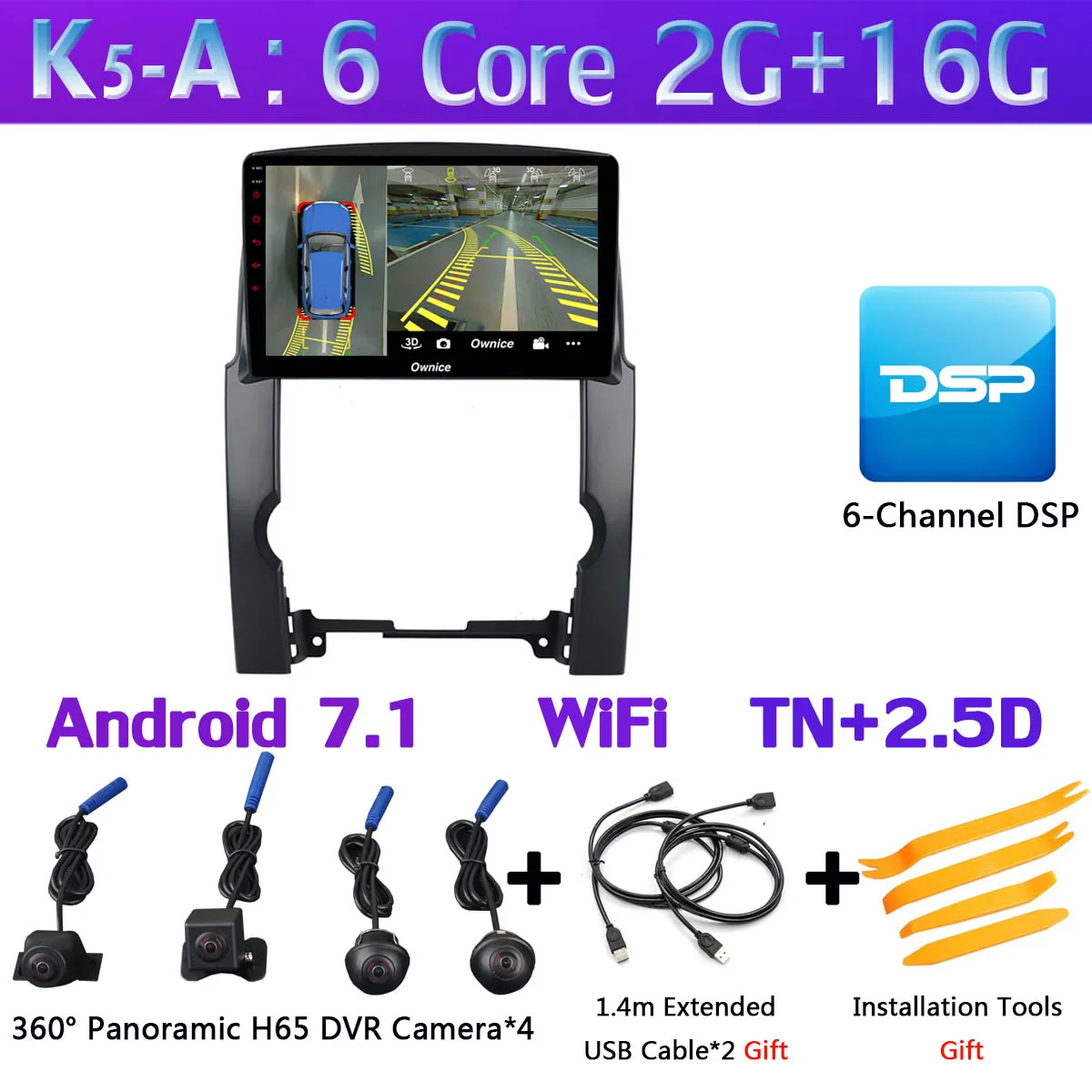 K5-A 360 ° камера 4G LTE Android 9,0 8Core 4G+ 64G SPDIF DSP CarPlay автомобильный мультимидийный Навигатор Радио для KIA Sorento 2009 2010 2011 2012 2013 - Цвет: K5-A