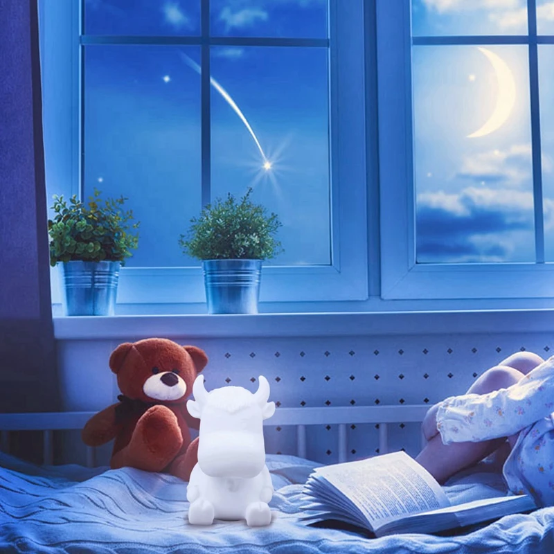 Светодиодный светильник в форме коровы 7 цветов Ночной с животными домашний