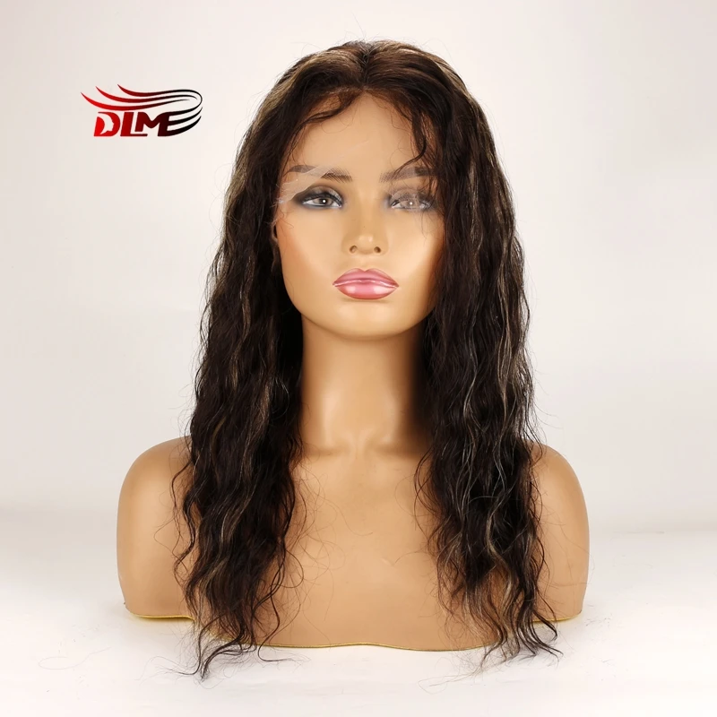 

DLME Выделите полные кружевные человеческие волосы волнистые здоровые волосы парики 150% плотность предварительно вырезанные волнистые брази...