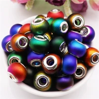20pcs round loose colorful large hole glass spacer european beads fit pandora bracelet for jewelry making diy pendant necklace