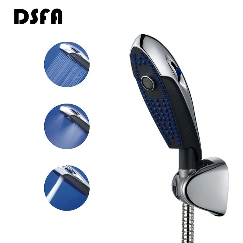 

Bionic Dolphin Design Shower Head Multifunctional 3 Mode Electroplated ABS Rain Shower Hand Hold Bathroom Shower Heads