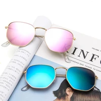 retro metal square frame sunglasses women 2020 luxury brand colorful lens sun glasses female vintage plain mirror ladies uv400