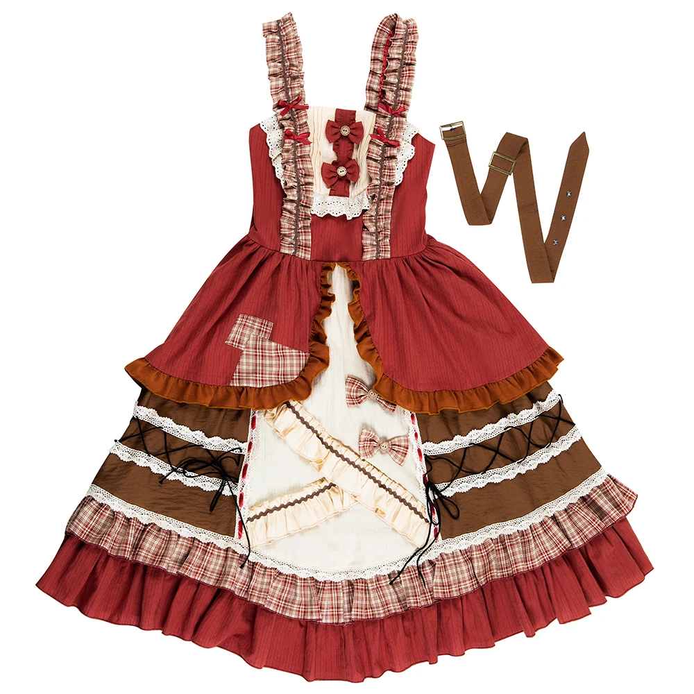 

Melonshow Sweet Lolita Dress Plus Size Red Victorian Dress Women Classic Lolita JSK Kawaii Clothing Cosplay Cape Vestido Girls