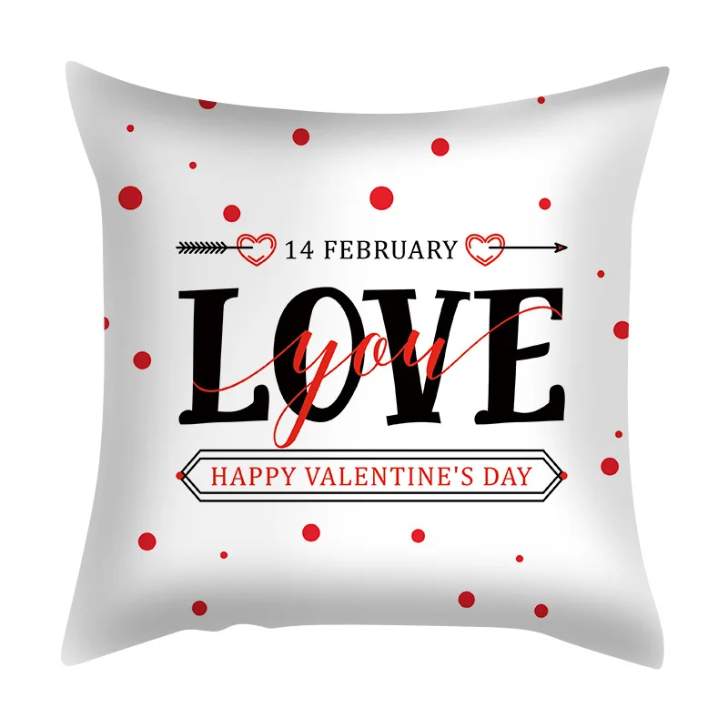 Funda de almohada decorativa para el D&iacute;a de San Valent&iacute;n, funda de coj&iacute;n para sof&aacute;, funda de almohada para cama, decoraci&oacute;n del hogar, funda de coj&iacute;n para coche, funda de almohada para beso, 45cm-4