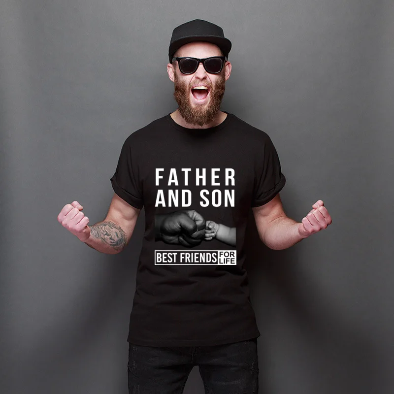 

New Year Day Father And Son Best Friends For Life Cheap Fashion Tee Shirts Unisex Funny T Shirt Europe Special T-Shirts