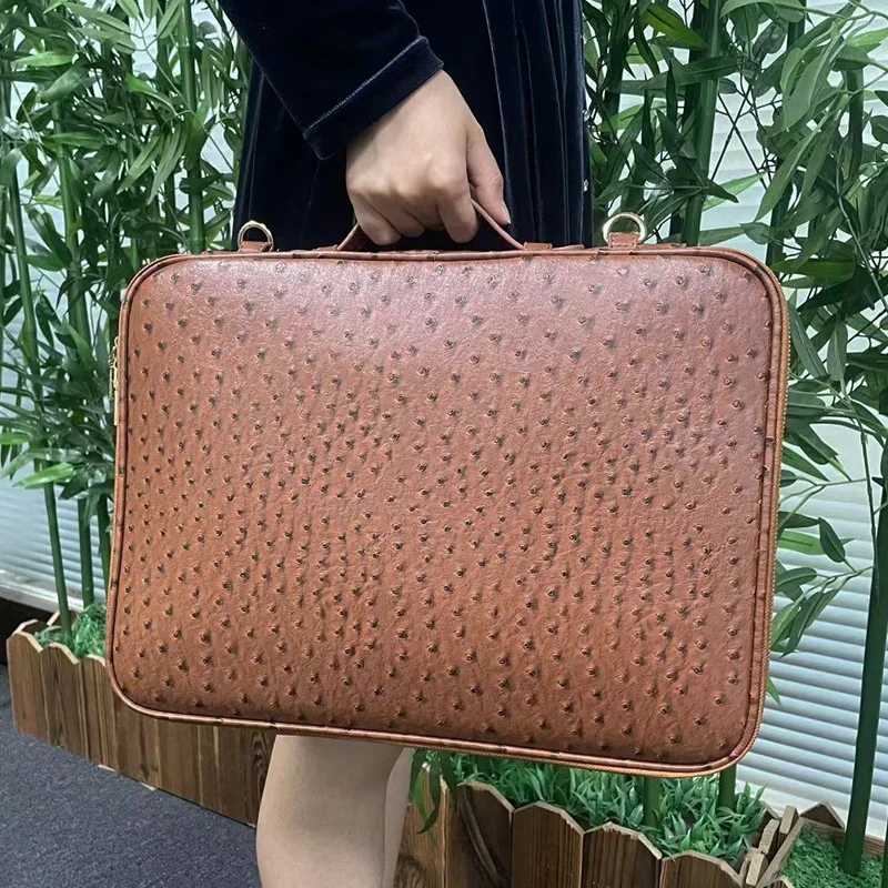 New Computer Bags For Women Luxury Crocodile Briefcase Business Travel Leather Men Laptop Bag For 15 inch