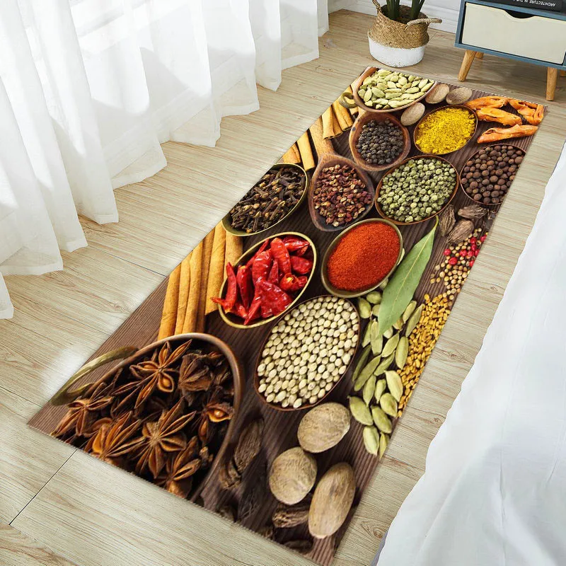 Кухонный ковер с рисунком специй для пола в спальне гостиной прихожей ванной