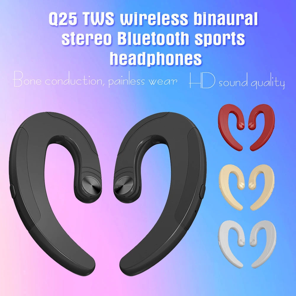 HBQ Q25 Bluetooth Earphone TWS Bone Conduction Ear-hook Wireless Headphone With Microphone Headset For iPhone Huawei | Электроника