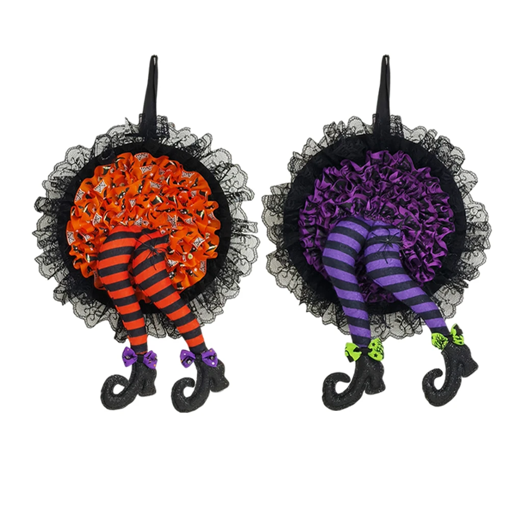 

Halloween Wreaths, Halloween Decorations Witch Legs Wreath, Front Door Wall Wreath Ornaments Holiday Party Thanksgiving Decor