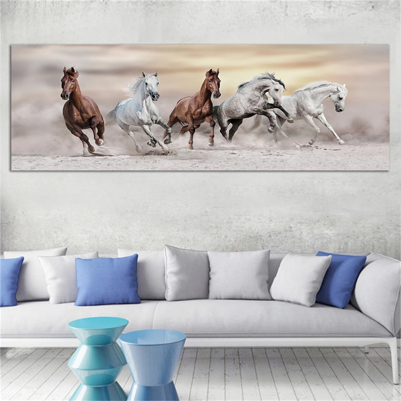 

50x150cm running horse canvas painting modern canvas prints without frame for home decoration custom canvas posters prints cheap