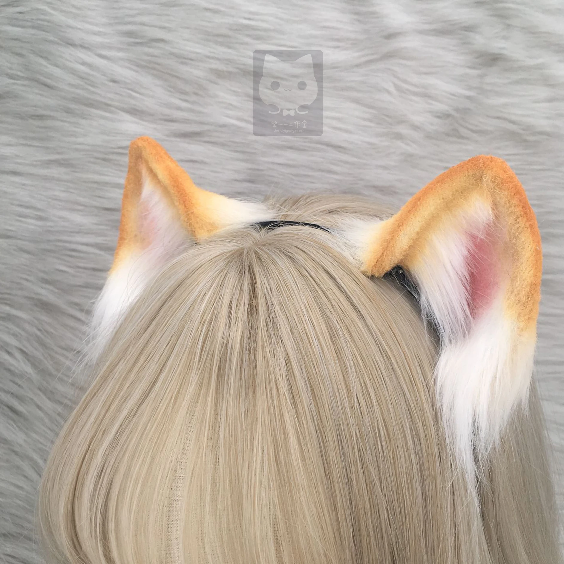 MMGG новый оригинальный ручной работы белые золотые уши обруч для волос аниме