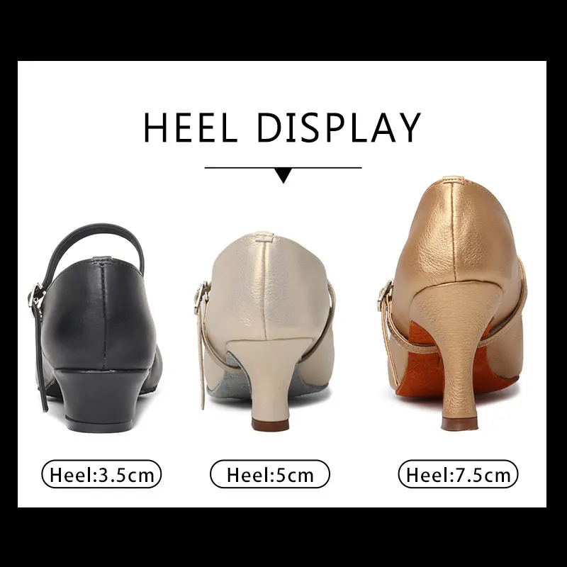 SWDZM Women's Modern Dance Shoes Girls Latin Dancing Shoes Soft Outsole Ballroom Dance Shoes For Ladies High Heeled 3.5/5/7.5cm