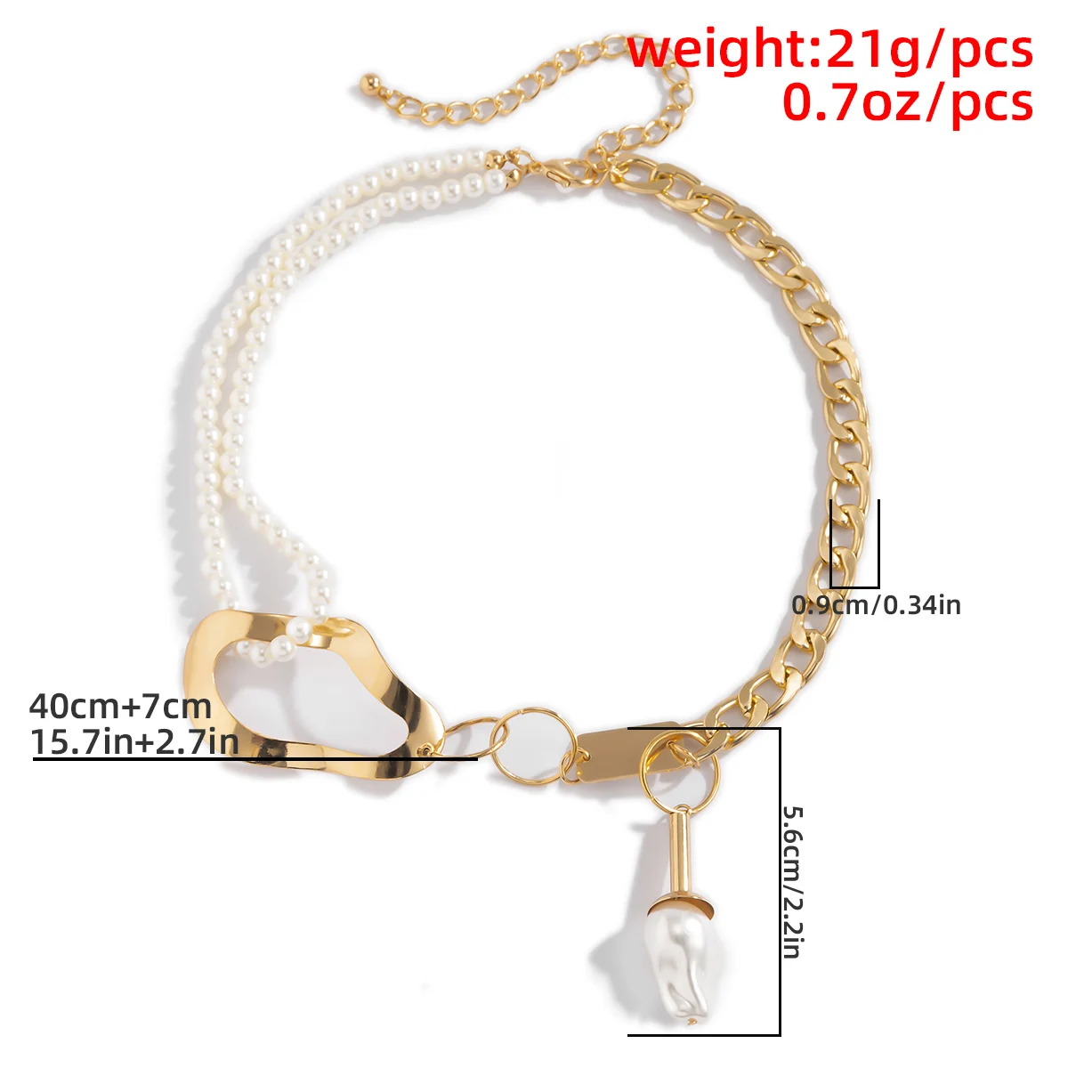 

Baroque Elegant Imitation Pearls Beads Chain Pendant Necklace For Women Fashion Punk Geometric Unique Irregular Circle Jewelry