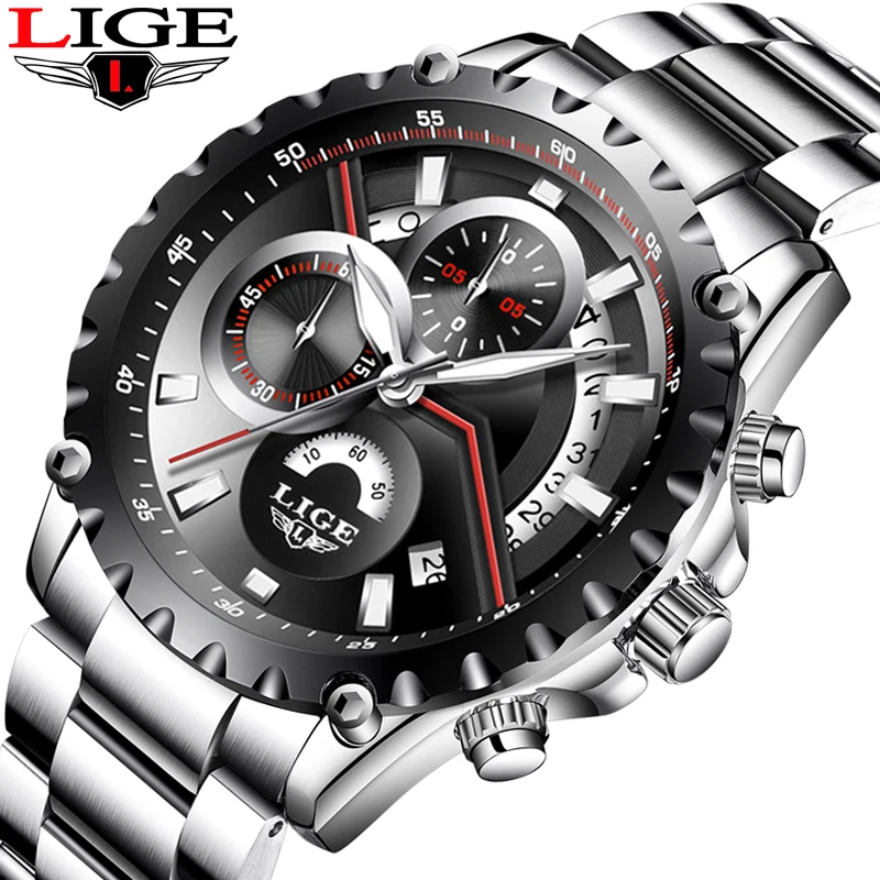 Reloj Hombre 2017 LIGE модные спортивные мужские часы с хронографом Топ бренд Роскошные