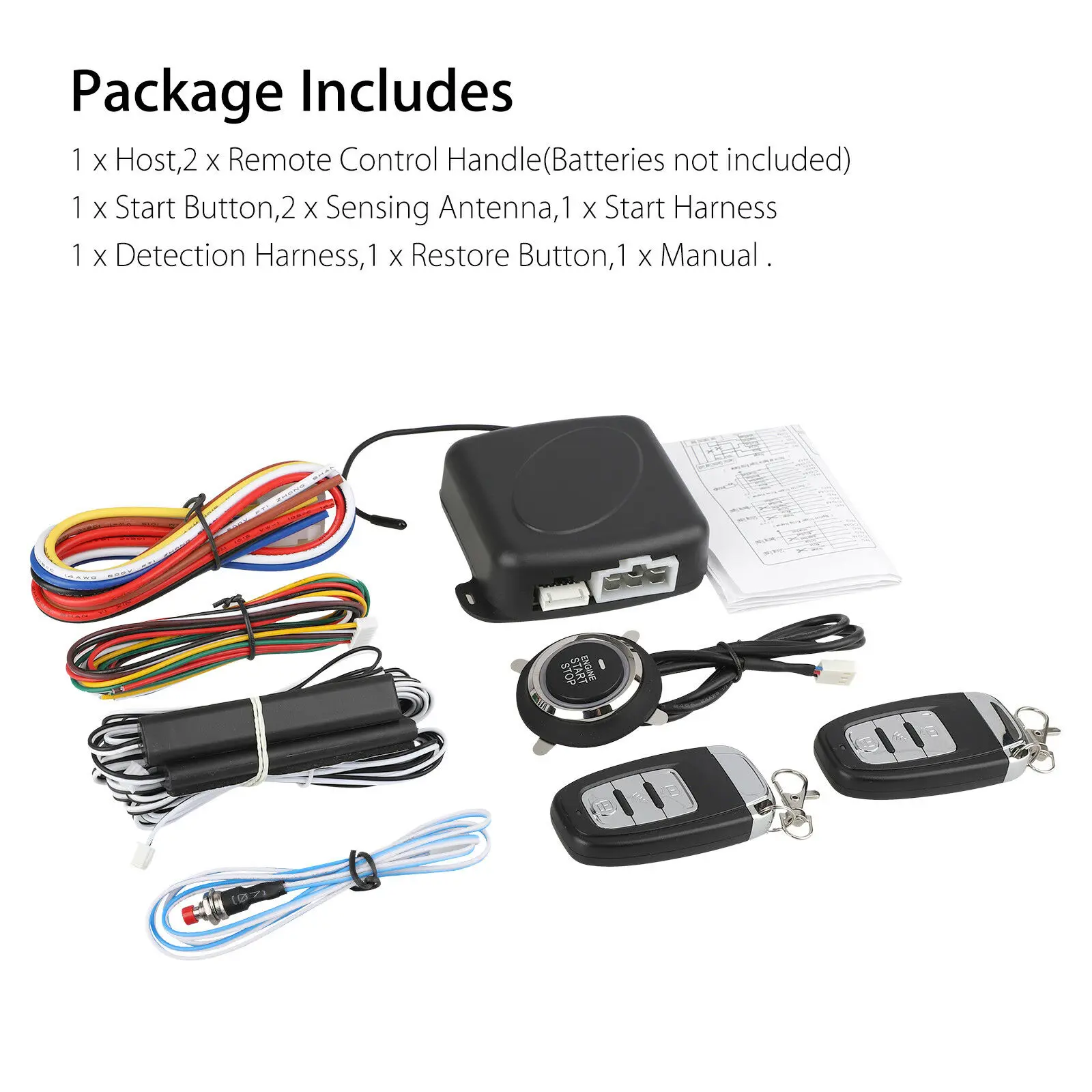 9Pcs Car Keyless Entry Start Stop Button Auto Burglar Alarm System Push Remote Accessories | Автомобили и мотоциклы