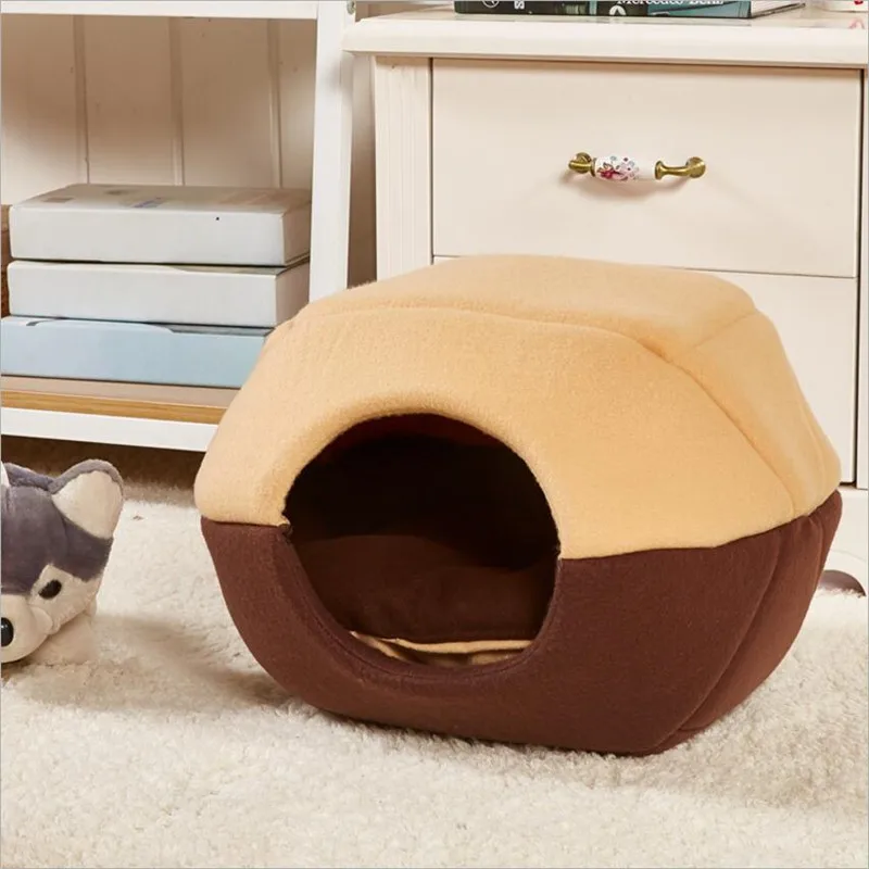 

Сверхмягкий короткий плюшевый домик в форме юрты для домашнего питомца, домик двойного назначения с подушкой, гнездо для щенков, собак, коше...