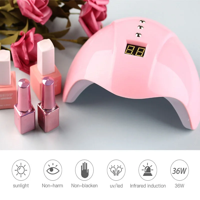 

CE Certification Nail Dryer LED UV Lamp 36W For All Gels 12 Leds UV Lamp for Nail Machine Curing 30s/60s/99s Timer USB Connector