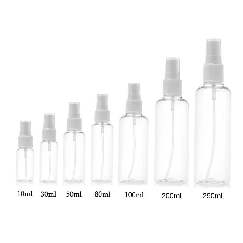 

10/30/50/60/80/100/200/250ml Portable Travel Spray Bottle Mini Empty Refillable Container Alcohol Store Most Liquid Bottling