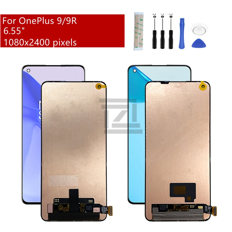 

ЖК-дисплей для Oneplus 9 с рамкой и рамкой для Oneplus 9R LCD 1 + 9, запасная часть для ремонта 6,55 дюйма